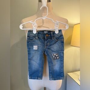 Baby Gap Infant Girl Patchwork Blue Jeans - size 3 mos